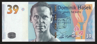 Pamětní list ve formě bankovky Dominik Hašek - Gold