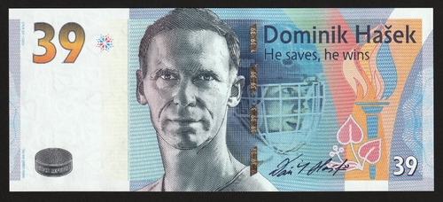 Pamětní list ve formě bankovky Dominik Hašek - Gold
