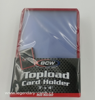 BCW Plastový toploader 35pt Red Border, balení 25 ks